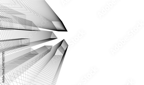 Architectural building vector 3d illustration 