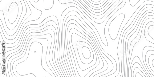 White lines topographic mountain pattern on black background, seamless abstract design showing detailed contour heights, stylized geographic relief, and textured map