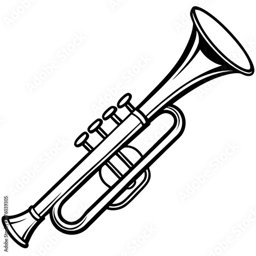 Trumpet Line Art Vector Illustration