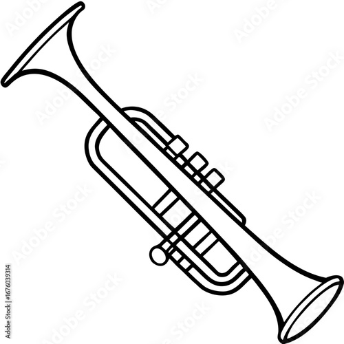 Trumpet Line Art Vector Illustration