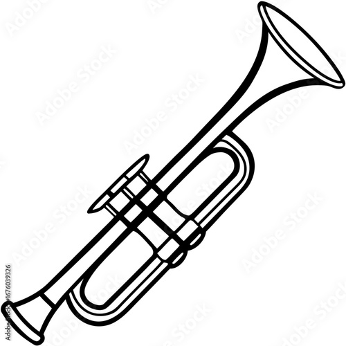 Trumpet Line Art Vector Illustration