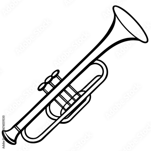 Trumpet Line Art Vector Illustration