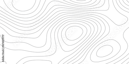Stylized mountain topography seamless background with white contour lines, black abstract pattern highlighting geographic elevations and textured map paper effect.