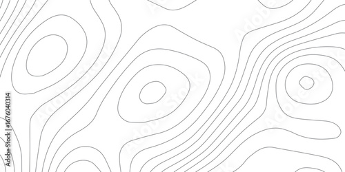 White contour lines on black seamless topographic pattern, abstract stylized mountain elevations and geographic relief map, intricate height textures with paper surface effect.