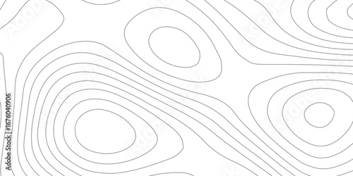 Abstract seamless topographic pattern featuring intricate white contour lines on a deep black background, stylized mountain relief with geographic map elevations, paper texture and height variations.