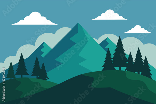 mountain landscape vector illustration