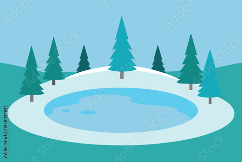 vector illustration of a winter landscape