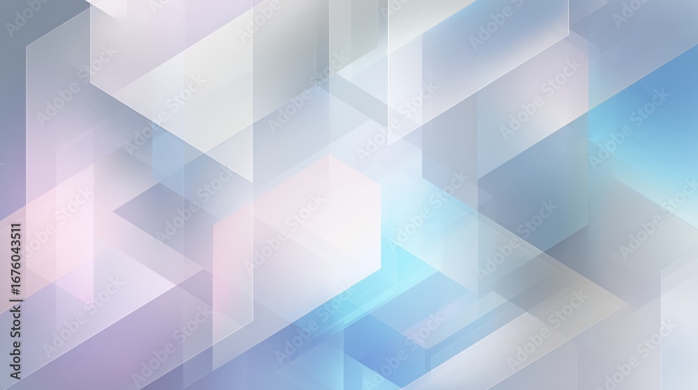 Abstract geometric background with translucent cubes in pastel blue and pink gradient Abstract geometric background with translucent cubes in pastel blue and pink gradient