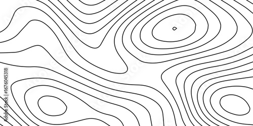 White luxury topographic lines map background with abstract contour curves, modern technology wave design, seamless geography grid vector illustration