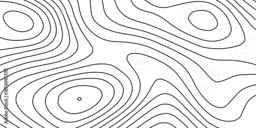 White luxury topographic lines map background with abstract contour curves, modern technology wave design, seamless geography grid vector illustration