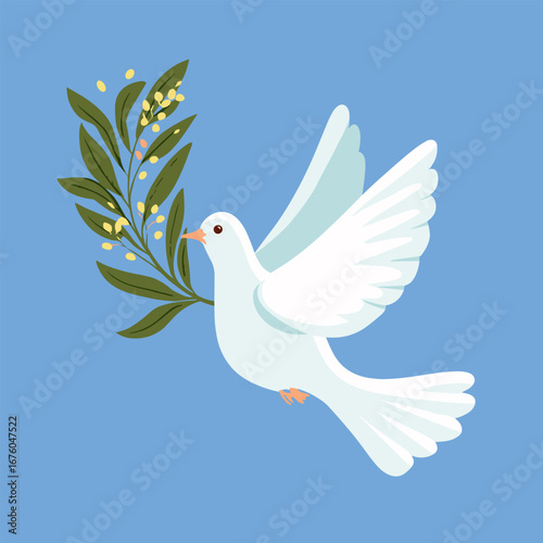 Christmas Peace Dove with Olive Branch
