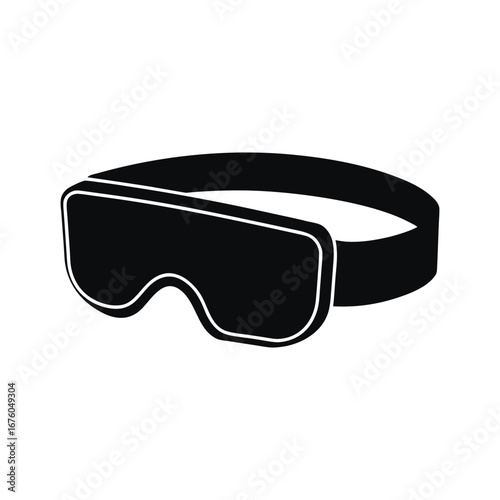 Swimming Goggles Silhouette – Minimal Sport Equipment Vector for Water Activities