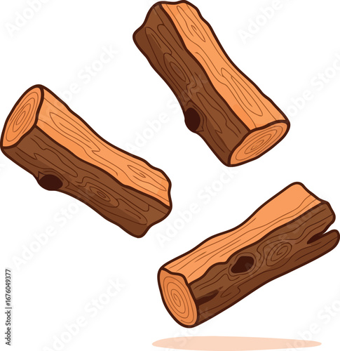 Cozy autumn cinnamon sticks trio for holiday baking and decor vector