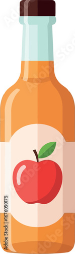 Refreshing apple cider bottle refreshing autumn beverage healthy drink vector