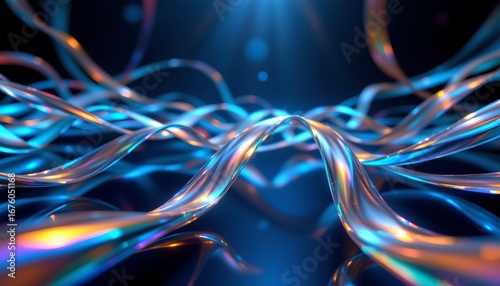 an abstract digital artwork with a focus on intricate lines and shapes resembling electrical circuits or digital connectivity