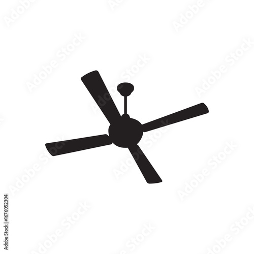 Ceiling fan silhouette vector flat illustration design.
