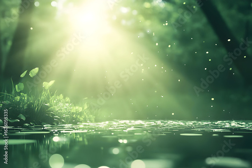 Serene Green Nature Background Illustration