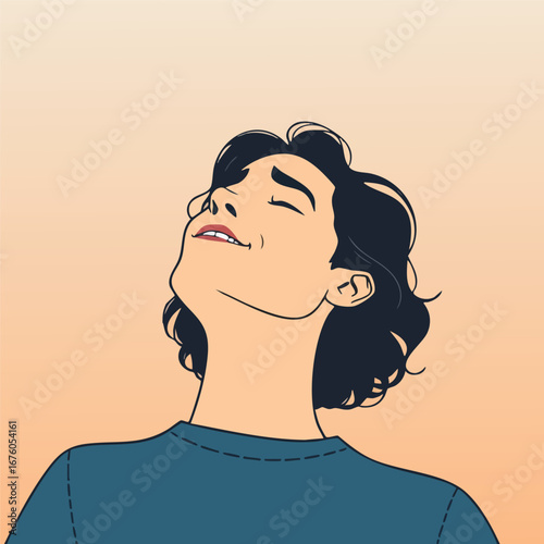 A person feeling free, unburdened, and at peace
