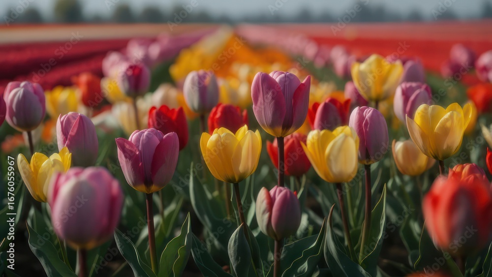 Fototapeta premium Colorful tulip field