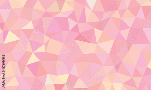 Abstract Geometric Low Poly Pattern With Soft Pastel Pink And Yellow Colors