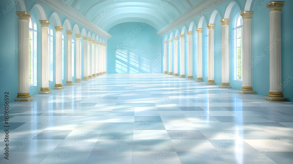 Obraz premium 3D Render of Elegant Hallway