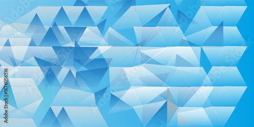 Abstract low poly background of triangles in blue colors