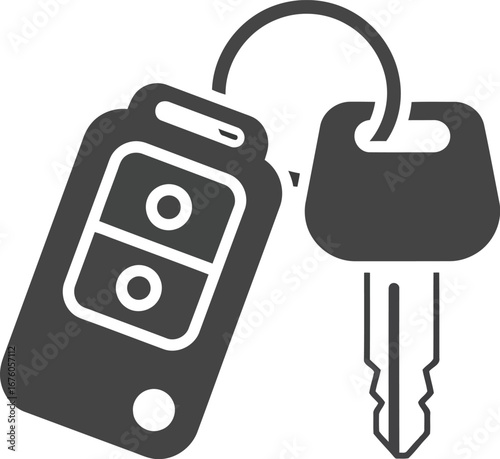 Car keys and remote fob set modern vehicle access transportation ignition control symbols vector