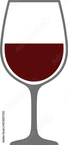 Elegant red wine glass filled with rich deep color beverage celebration toast vector