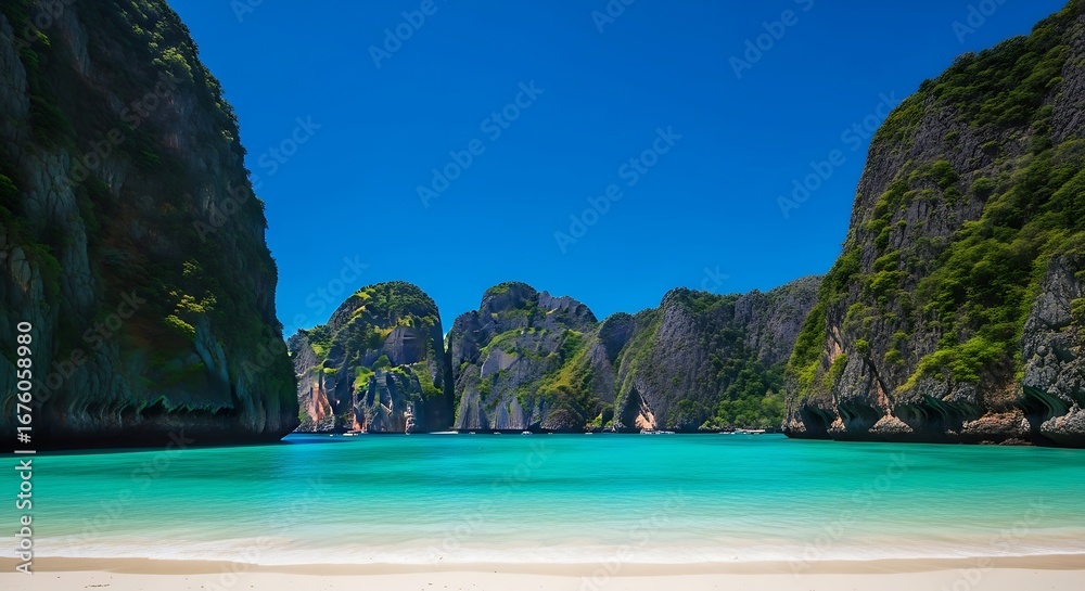 Obraz premium Maya Bay Paradise in Phi Phi Islands, Thailand.