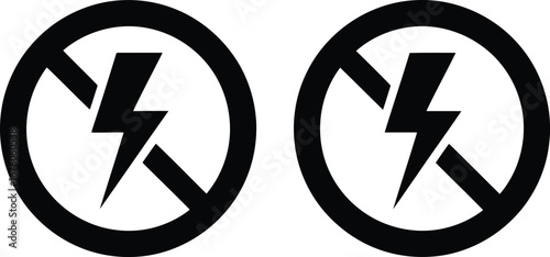 Warning sign no electricity allowed danger symbol forbidden energy forbidden power icon alert prohibition vector