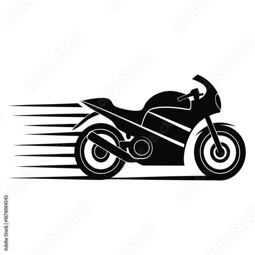 Vector art of speeding sportbike vector illustration, a dynamic motorcycle design with motion lines, perfect for racing and highspeed transportation