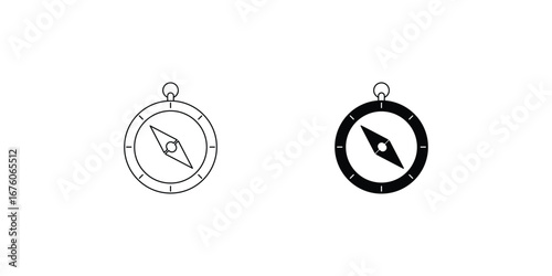 Compass  set icon with white background vector stock illustration