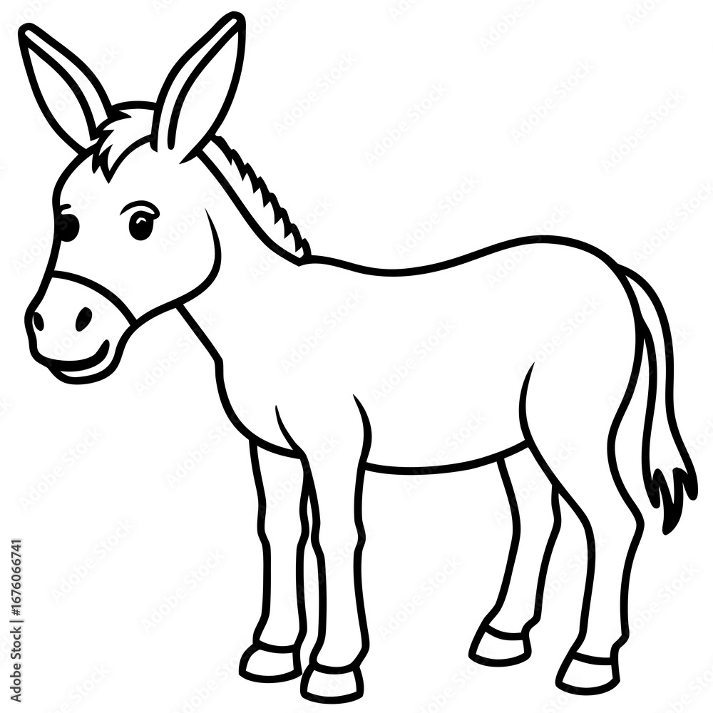 Fototapeta premium Donkey isolated on transparent background