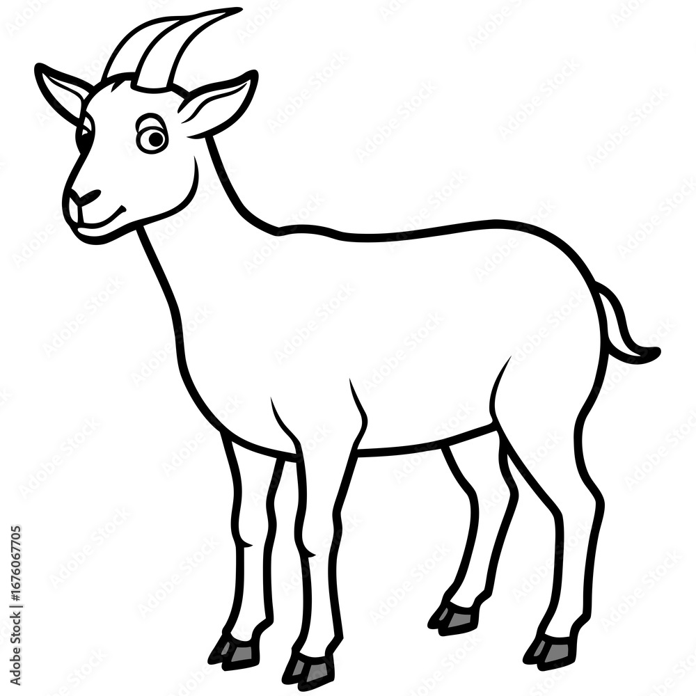 Fototapeta premium Vector illustration of a goat