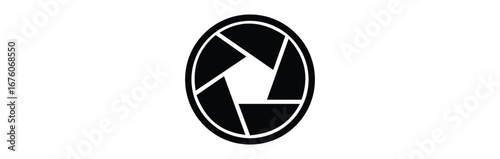 Camera lens illustration sign collection. diaphragm petals symbol or logo