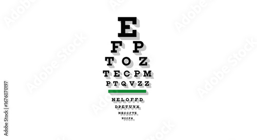 Visual Acuity Chart for Optometry Services and Vision Care Testing Standards