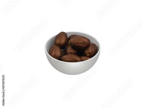 date bowl icon 3d illustration render
