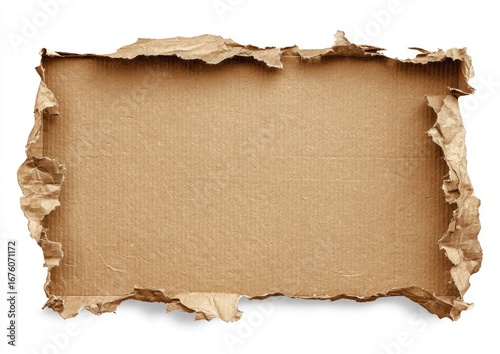 Wallpaper Mural Ripped cardboard rectangle against white Torontodigital.ca