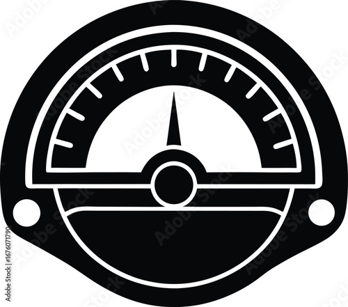 Vector art of vintage aircraft instrument gauge, vector illustration