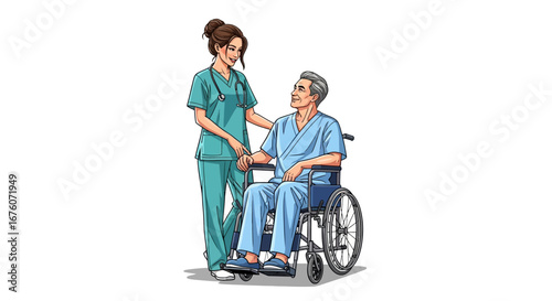 Nurse and Senior Patient Sharing a Moment of Comfort in Hospital setting