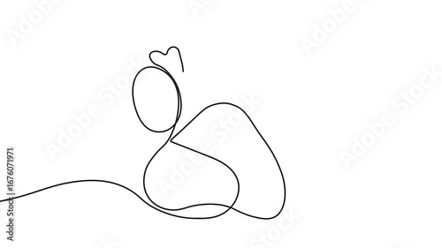Dog paw outline continuous single line drawing minimal 4k animation video