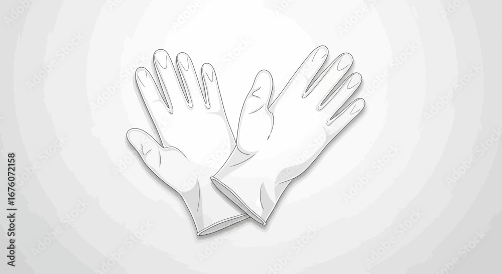 Obraz premium Protective gloves illustration, safety equipment for hygiene and care