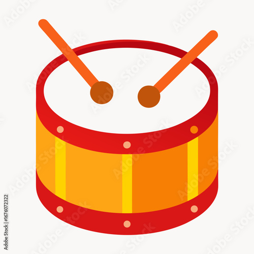 drum and drumsticks