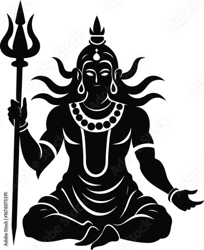 Wallpaper Mural  lord shiva vector design white background Torontodigital.ca