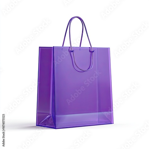 Purple shopping bag, glossy, simple