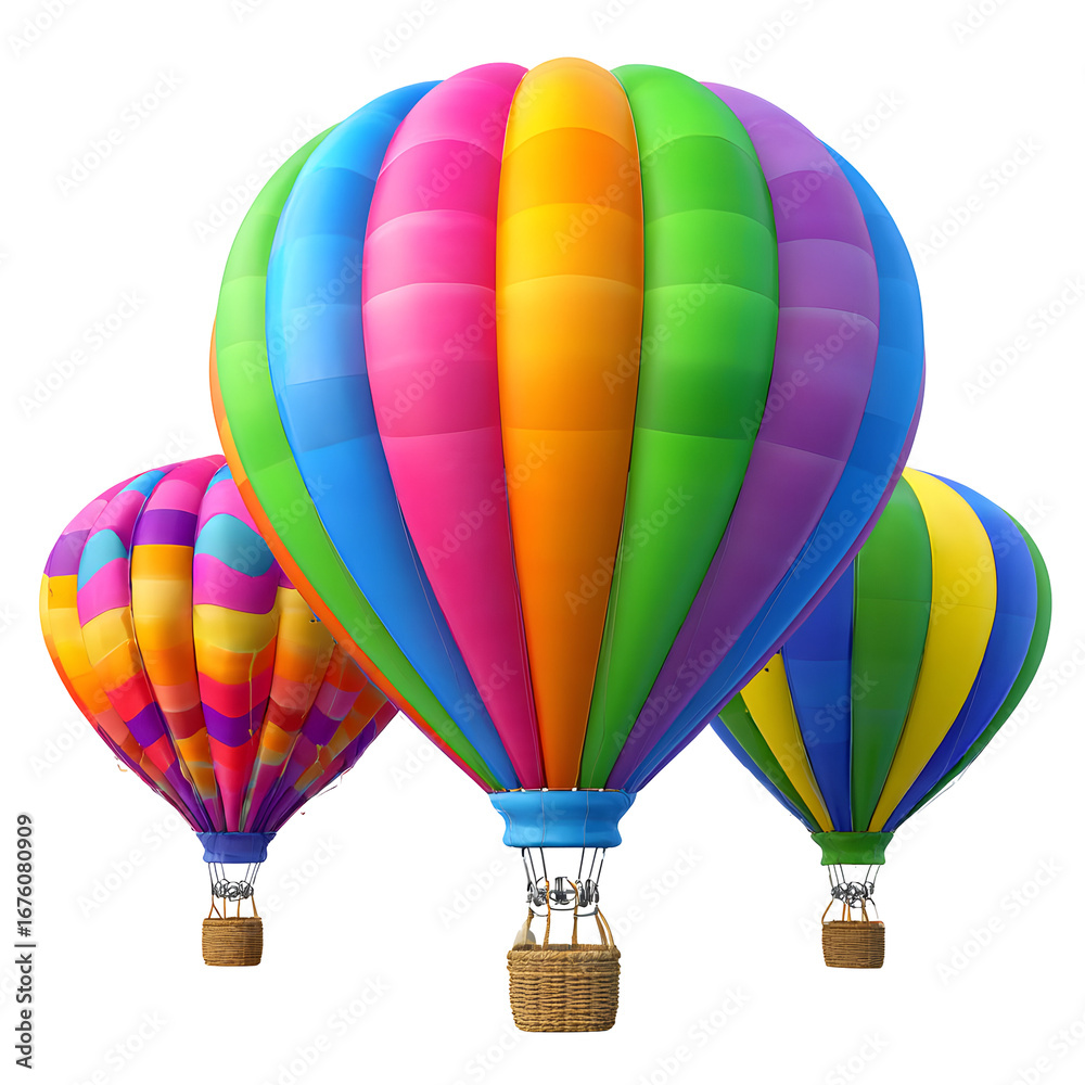Obraz premium Colorful Hot Air Balloons Floating in the Night Sky, A Captivating Display