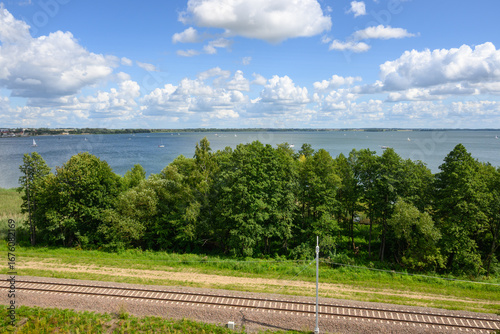 Fototapeta Naklejka Na Ścianę i Meble -  View of Lake Niegocin from the observation tower. Gizycko, Poland