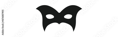 Mask icon. thief mask with eye slit symbol. Superhero, Masquerade, Hidden villain