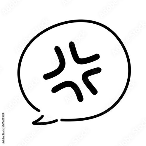  怒りマークの漫符 吹き出し アイコン