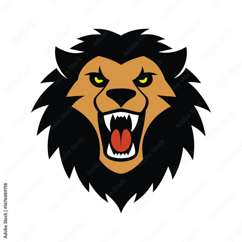 Fototapeta premium lion mouth vector art